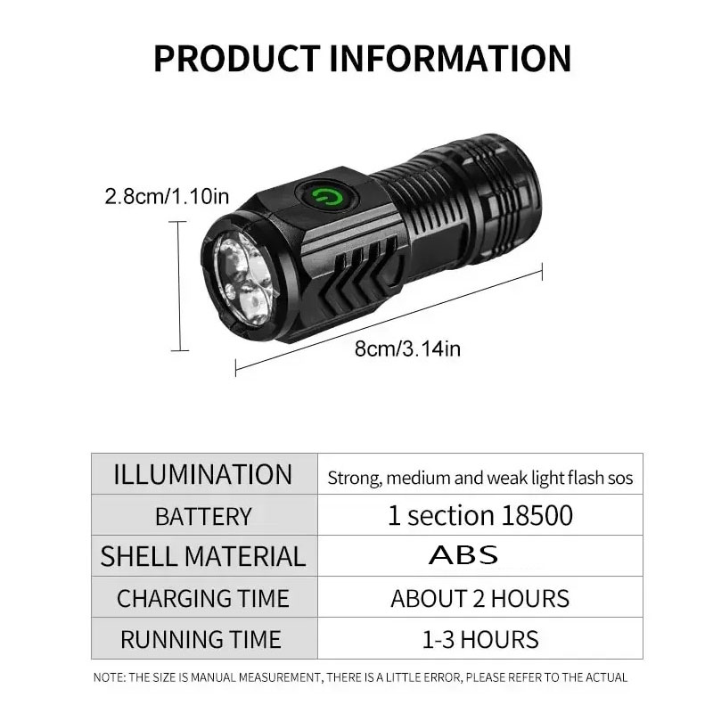 Mini 3LED Flashlight With Pen  - Outdoor Spotlight review and price