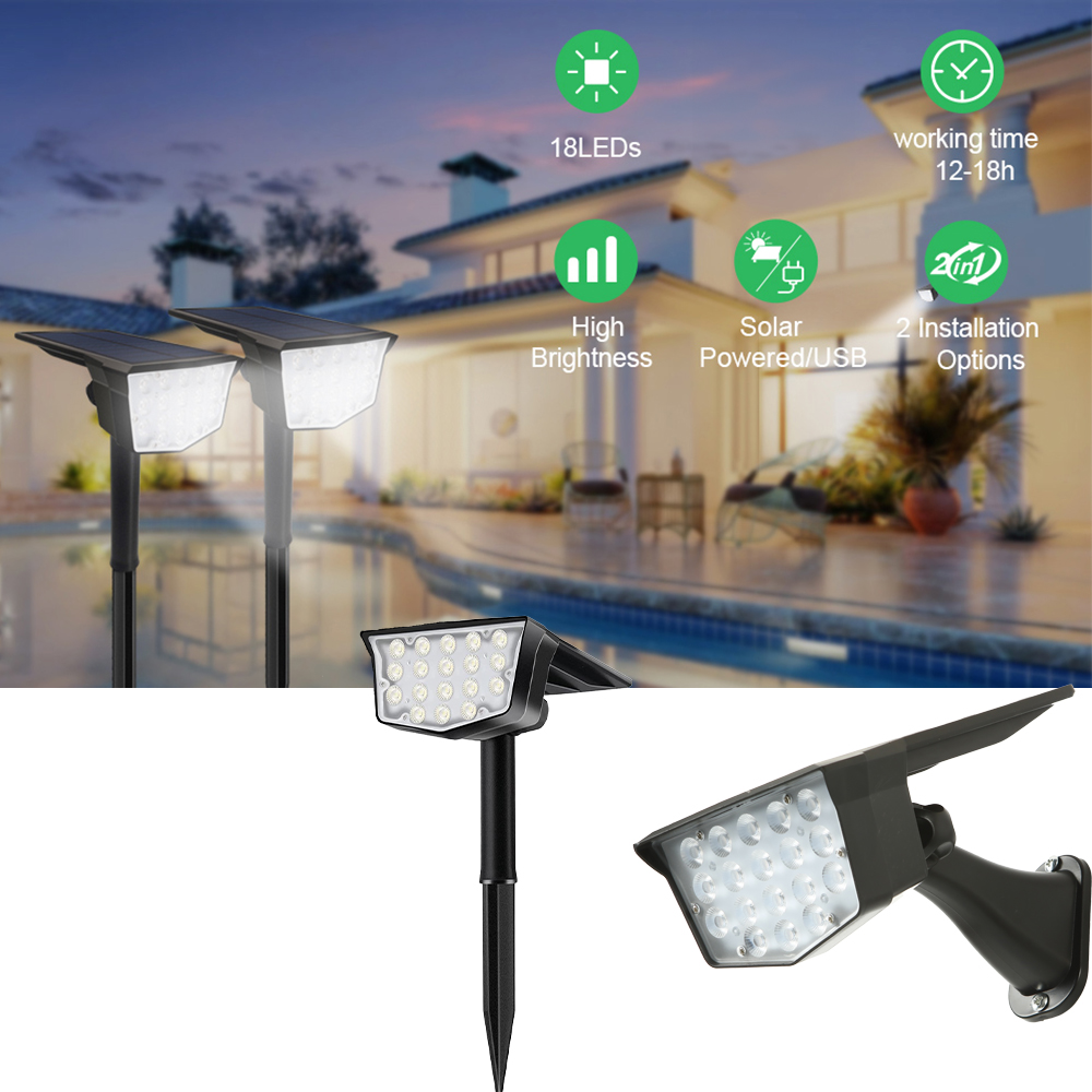 2Pcs Solar Outdoor Spot Lights - Outdoor Spotlight review and price